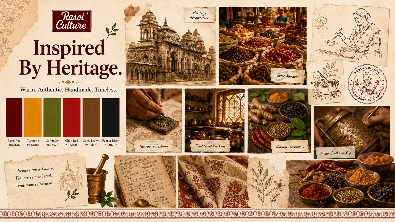 Rasoi Culture — Packaging Design packaging & visual design mockup 6 by Raghav Chopra